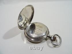 Ancienne Grande Montre A Gousset Mecanique Spiral Breguet Argent Massif