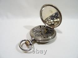 Ancienne Grande Montre A Gousset Mecanique Spiral Breguet Argent Massif