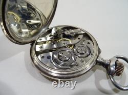 Ancienne Grande Montre A Gousset Mecanique Spiral Breguet Argent Massif
