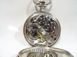 Ancienne Grande Montre A Gousset Mecanique Spiral Breguet Argent Massif