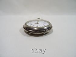 Ancienne Grande Montre A Gousset Mecanique Spiral Breguet Argent Massif