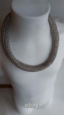 Ancienne Grosse Chaîne En Argent Massif Maillé Poinçon 925 BA 193gr 55cm Vintage