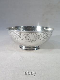 Ancienne Jolie Petite Coupe Bol Argent Massif Anglais Style Regence Angleterre