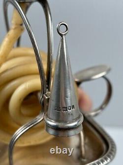 Ancienne Lampe Rat de Cave Anglais à Mèche de Cire en Argent Massif Sterling