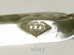 Ancienne Louche A Punch Argent Massif Minerve Cuillere