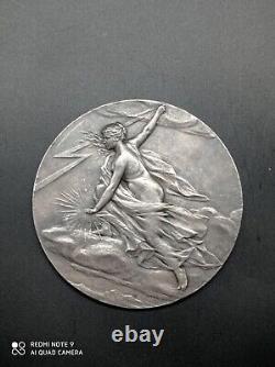 Ancienne Médaille syndicat industrie en argent massif signée ch. Pillet 115 Gr