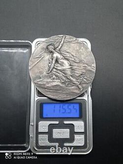Ancienne Médaille syndicat industrie en argent massif signée ch. Pillet 115 Gr