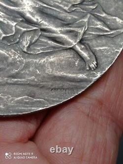 Ancienne Médaille syndicat industrie en argent massif signée ch. Pillet 115 Gr