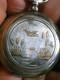 Ancienne Montre A Gousset Argent Massif Decor Or Marie Pocket Watch
