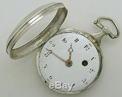 Ancienne Montre A Gousset Au Coq Argent Massif Old Watch