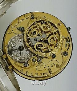 Ancienne Montre A Gousset Au Coq Argent Massif Old Watch