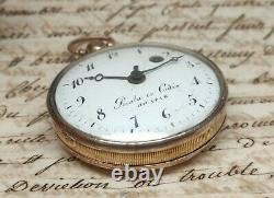 Ancienne Montre Gousset Au Coq Espagne Picada Cadix 1818 Fonctionne Old Watch