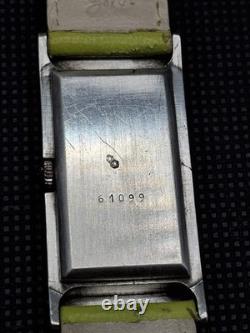 Ancienne Montre Tank En Argent Massif GUILDE Reglex Fonctionne