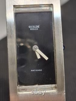 Ancienne Montre Tank En Argent Massif GUILDE Reglex Fonctionne