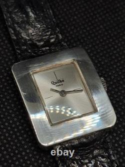 Ancienne Montre Tank En Argent Massif QUILBÉ Fonctionne Très Bien