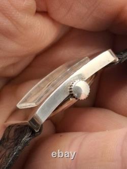 Ancienne Montre Tank En Argent Massif QUILBÉ Fonctionne Très Bien