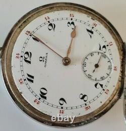 Ancienne Montre à Gousset OMEGA Aldas 1922 en Argent Massif Old Pocket Watch
