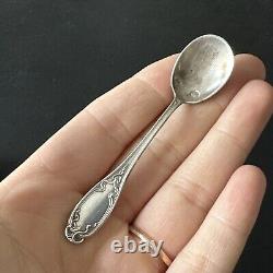 Ancienne Paire De Salerons Salière Poivrière En Argent Massif Art Nouveau 1900