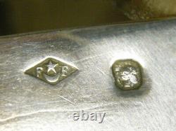 Ancienne Paire Rond De Serviette Argent Massif Minerve Monogramme Art Deco