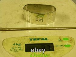 Ancienne Paire Rond De Serviette Argent Massif Minerve Monogramme Art Deco