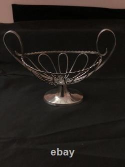 Ancienne Petite Coupe Ovale Sur Pied Argent Massif 19eme