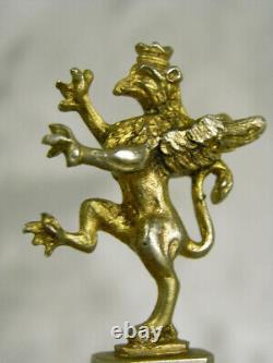 Ancienne Pince A Sucre Argent Massif Cygne Annimal Lion Felin Griffe Tete Aigle