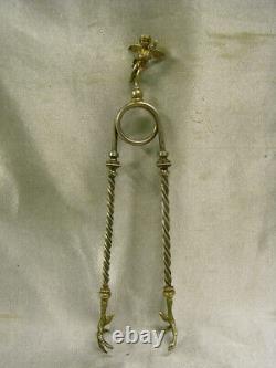 Ancienne Pince A Sucre Argent Massif Cygne Patte Oiseau Griffe Angelot