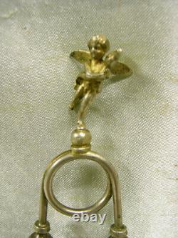 Ancienne Pince A Sucre Argent Massif Cygne Patte Oiseau Griffe Angelot