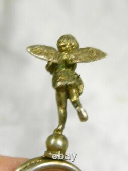 Ancienne Pince A Sucre Argent Massif Cygne Patte Oiseau Griffe Angelot