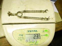 Ancienne Pince A Sucre Argent Massif Cygne Patte Oiseau Griffe Angelot