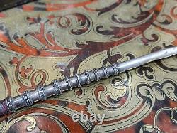 Ancienne Pipe A Opium Argent Massif Chine 19ème