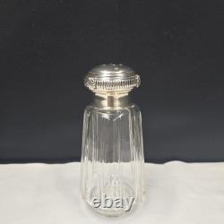 Ancienne Saupoudreuse En Argent Massif Et Cristal