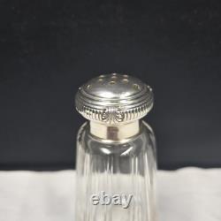 Ancienne Saupoudreuse En Argent Massif Et Cristal