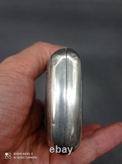 Ancienne Tabatière, Boite à cigarette Argent Massif Niellé Russe 1892, poinçonnée