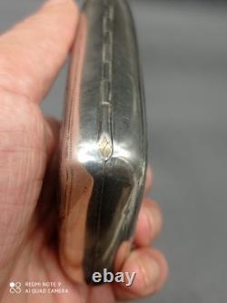 Ancienne Tabatière, Boite à cigarette Argent Massif Niellé Russe 1892, poinçonnée