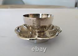 Ancienne Tasse Argent Massif Chine Chinese Export Sterling Silver Tea Saké Cup