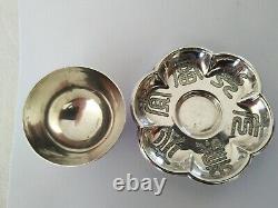 Ancienne Tasse Argent Massif Chine Chinese Export Sterling Silver Tea Saké Cup