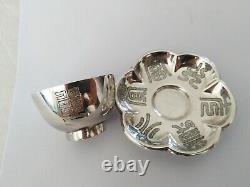 Ancienne Tasse Argent Massif Chine Chinese Export Sterling Silver Tea Saké Cup