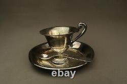 Ancienne Tasse et Soucoupe de Dinette en Argent Massif