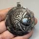 Ancienne Amulette Pendentif Image Roi Grecque Romaine En Argent Massif