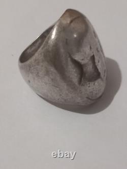 Ancienne bague Napoléon iii en argent massif