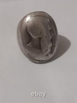 Ancienne bague Napoléon iii en argent massif