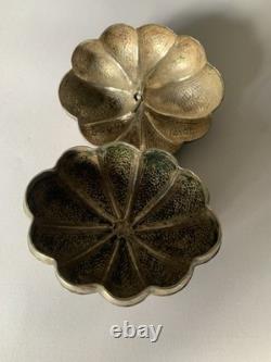 Ancienne boite a betel argent massif silver antique nut box