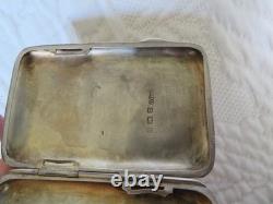 Ancienne boite à cigarette porte carte en argent massif anglais 43 gr