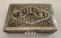 Ancienne boite argent massif asiatique silver antique box Vietnamese asian