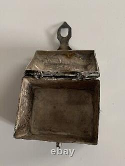 Ancienne boite argent massif berbere niellé silver box niello islamist persian