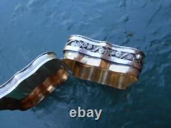 Ancienne boîte argent massif poinçon Lion anglais antique silver box décor coeur