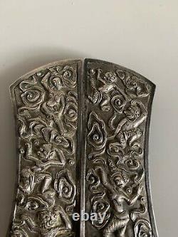 Ancienne boucle en argent massif Burmese silver chinese indian buckle belt