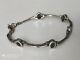 Ancienne Bracelet Femme En Argent Massif Et Onyx