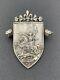 Ancienne Broche Argent Massif Jeanne Darc Antique Solid Silver Brooch